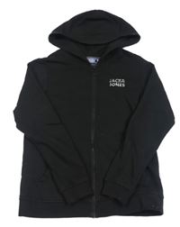 Černá propínací mikina s logem a kapucí Jack & Jones