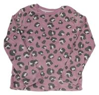 Starorůžová plyšová mikina s leopardím vzorem George