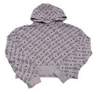 Lila crop mikina s nápisy a kapucí C&A