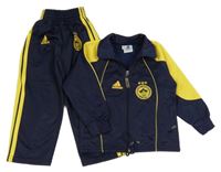 2set - Tmavomodro-žlutá sportovní propínací mikina s výšivkou + tepláky Adidas