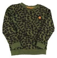 Khaki vzorovaná mikina s výšivkou F&F