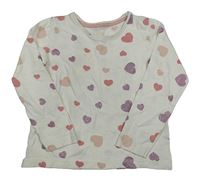 Smetanové triko se srdíčky Primark