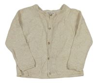 Béžový melírovaný propínací svetr Zara