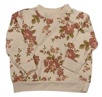 Růžová květovaná mikina Alana