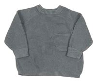 Šedý svetr s kapsou Zara