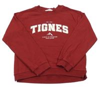 Vínová mikina s nápisem H&M