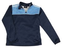 Tmavomodro-modrá melírovaná sportovní mikina