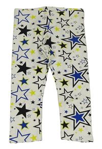 Bílé capri legíny s hvězdami
