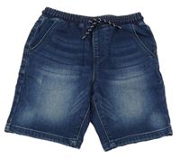 Tmavomodré teplákové riflové kraťasy Next