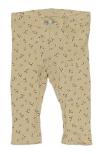 Béžové květované žebrované legíny Name it