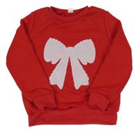 Červená mikina s mašlí