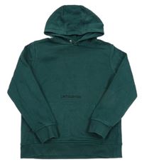 Tmavozelená mikina s nápisem a kapucí George