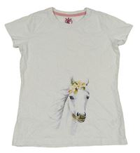 Bílé tričko s koněm Active Touch