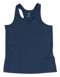Tmavomodrý melírovaný sportovní top H&M