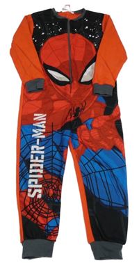 Červeno-černo-modrý fleecový overal se Spidermanem Marvel