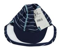 Nové - Tmavomodro-bílá pruhovaná UV kšiltovka Mothercare