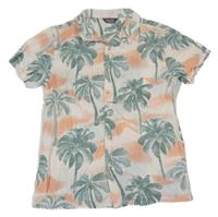 Béžovo-zeleno-růžová košile s palmami Primark