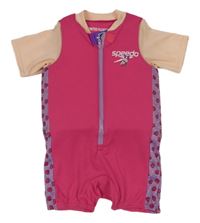 Fuchsiovo-růžovo-lila overal s plováky a vydrou Speedo