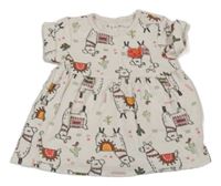 Smetanová tepláková šatová tunika s lamami Nutmeg