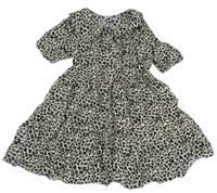 Béžovo-hnědé lehké šaty s leopardím vzorem Tu