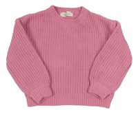 Růžový pletený svetr H&M