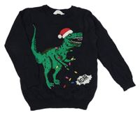 Tmavomodrý svetr s dinem zn. Primark