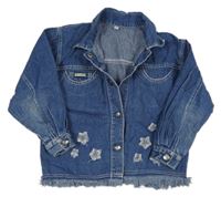 Modrá riflová bunda s hvězdičkami 