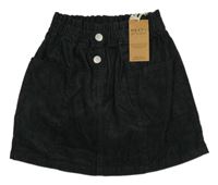 Nové - antracitová manšestrová sukně s kapsami Next