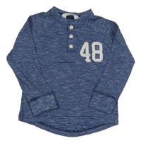 Modré melírované triko s číslem H&M