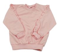 Světlerůžová mikina s volánky 