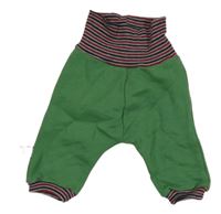 Zelené tepláky s pruhovaným lemem