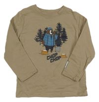 Hnědá lehká mikina s medvědem Topolino