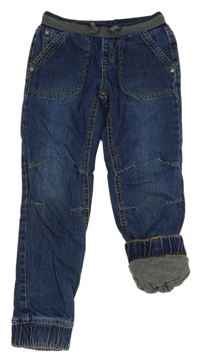 Tmavomodré podšité cuff rifle s úpletovým pasem Yigga