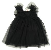 Nové - černá tylové společenské šaty s volánky H&M