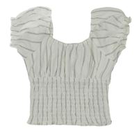 Bílo-černý pruhovaný cop top s žabičkováním Primark