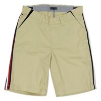 Světlebéžové plátěné kraťasy s pruhem Tommy Hilfiger