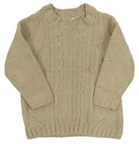 Béžový svetr s copánkovým vzorem M&Co.