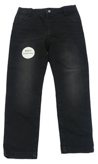 Tmavošedo-černé elastické skinny rifle Matalan