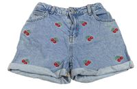 Světlemodré riflové kraťasy s třešněmi Denim Co.