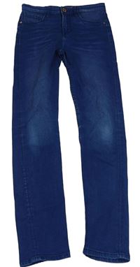 Tmavomodré high waist skinny rifle zn. H&M