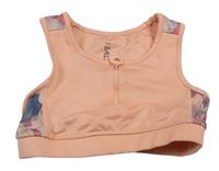 Šedo-bílo-růžovo-fialový sportovní crop top Primark
