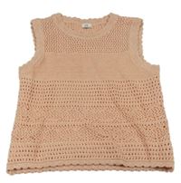 Růžová třpytivý svetrová perforovaná vesta River Island