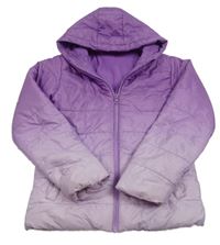 Lila šusťáková ombré zateplená bunda s kapucí Dunnes Stores