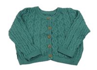 Zelený vzorovaný propínací svetr zn. M&S