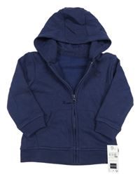 Nové - Tmavomodrá propínací mikina s hvězdou a kapucí zn. Dunnes