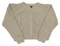 Béžový propínací crop svetr Kiabi 