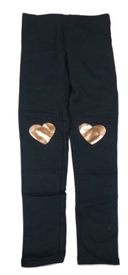 Tmavomodré legíny se srdíčky H&M