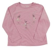 Růžové plyšové triko s baletkami Primark