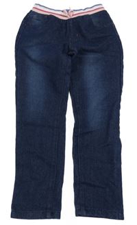 Tmavomodré rifle s úpletovým pasem Kiki&Koko