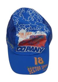 Modrá kšiltovka s autem a nápisy 